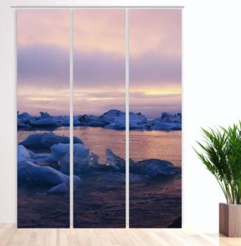 Jökulsárlón, Flächenvorhang 3er Set